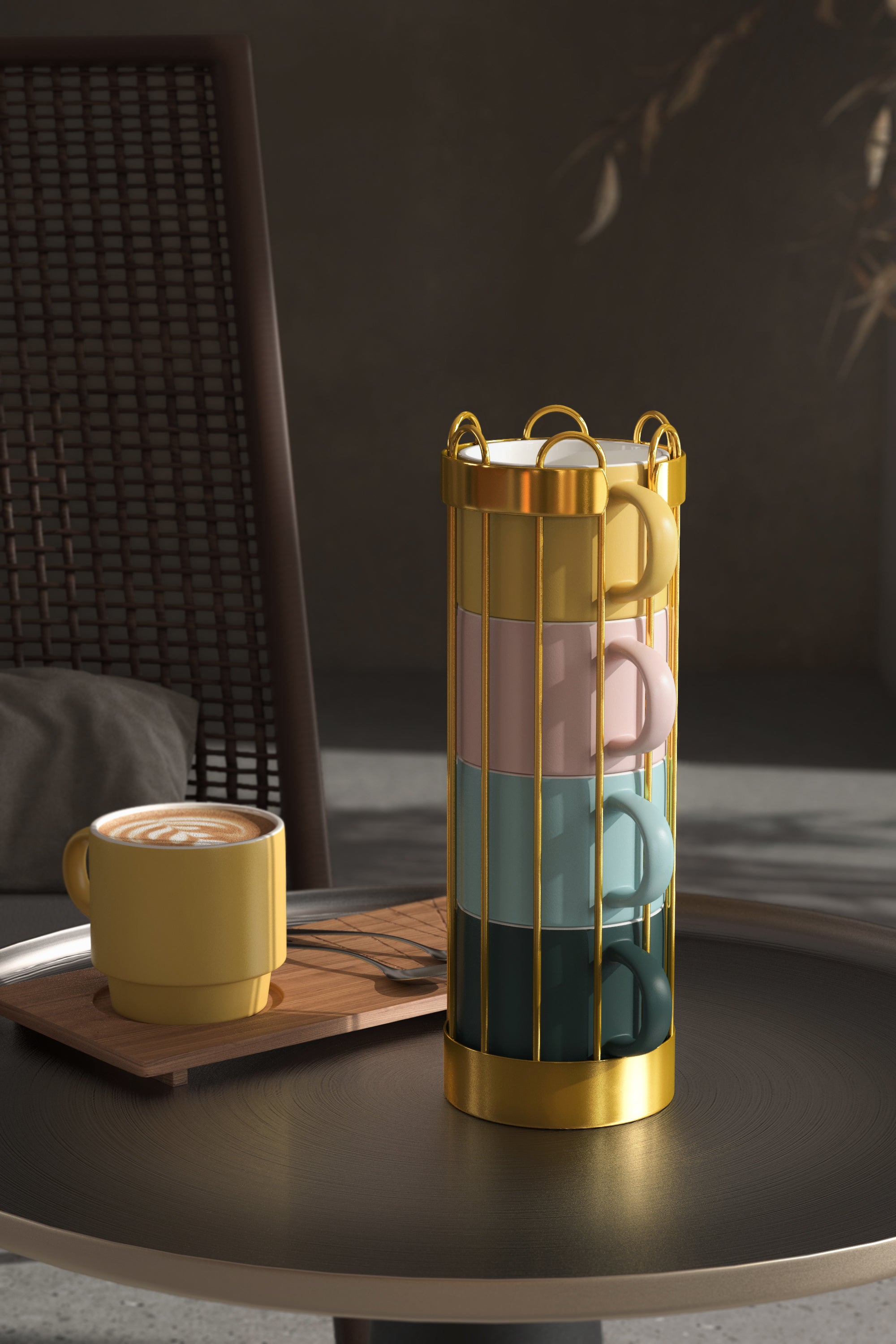 Light luxury European style ceramic coffee cup holder