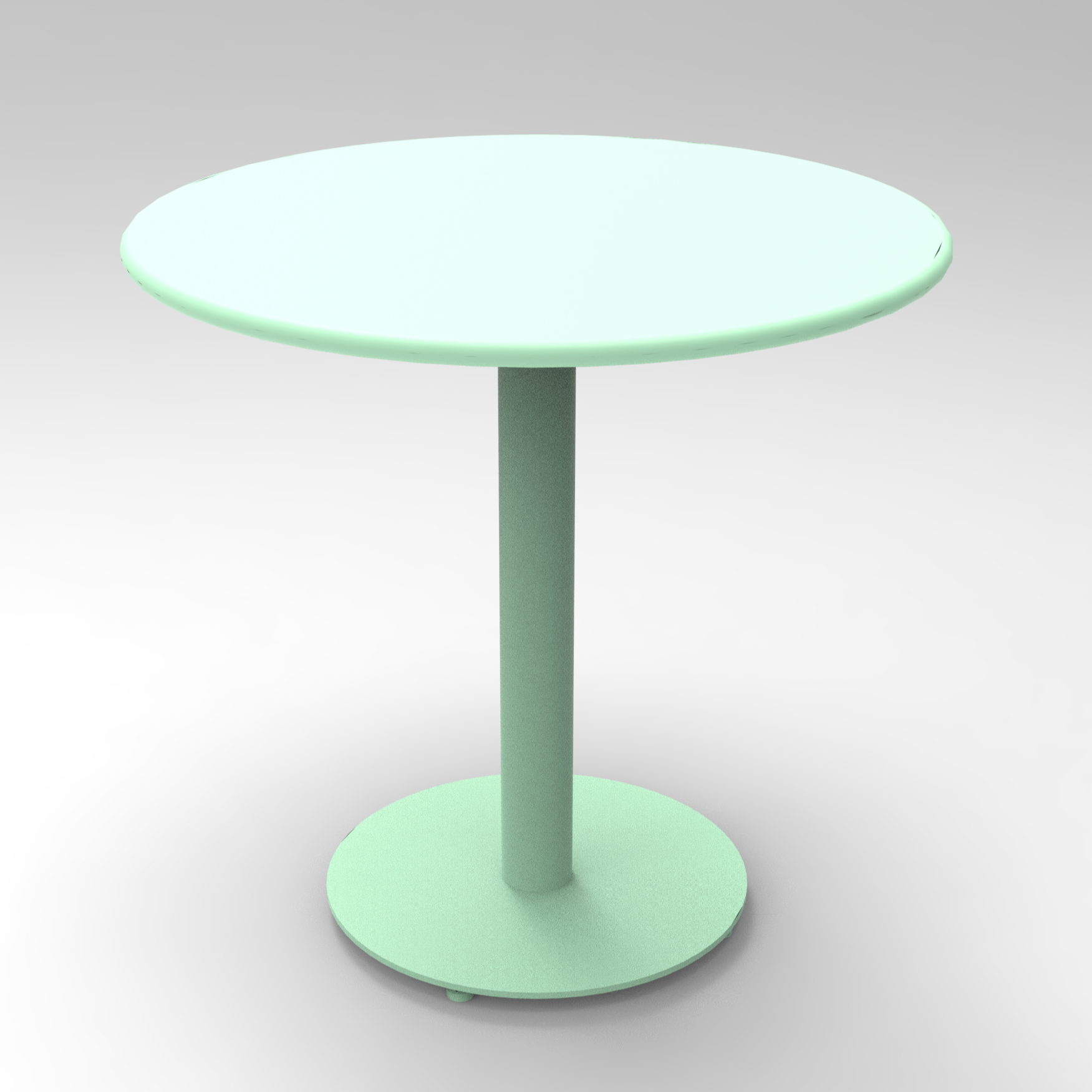 Modern Aluminum Round Table, Green