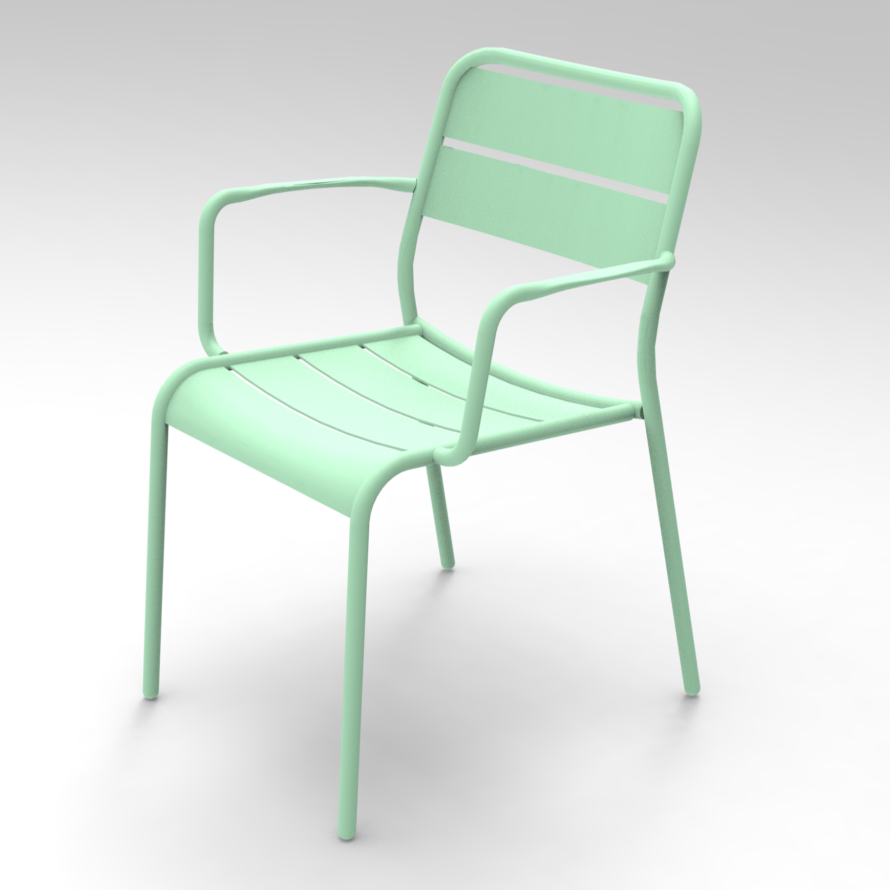 Aluminum Armchair, Green