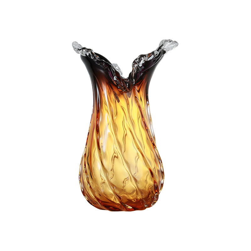 Amber crystal vase