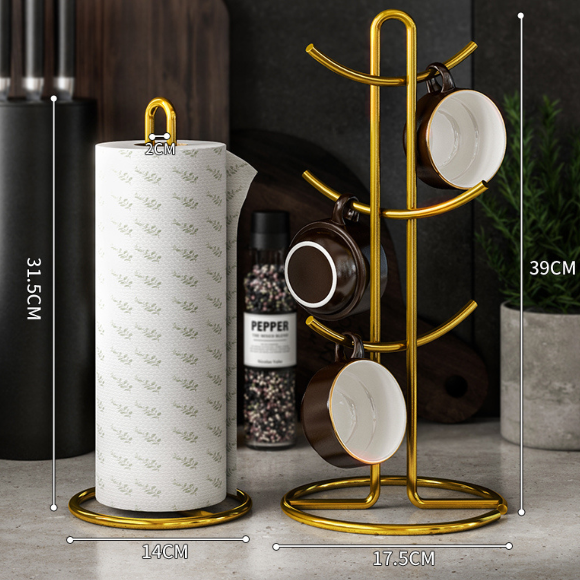 4 in 1 Group: Paper holder & cup holder & Banna holder & utensil holder