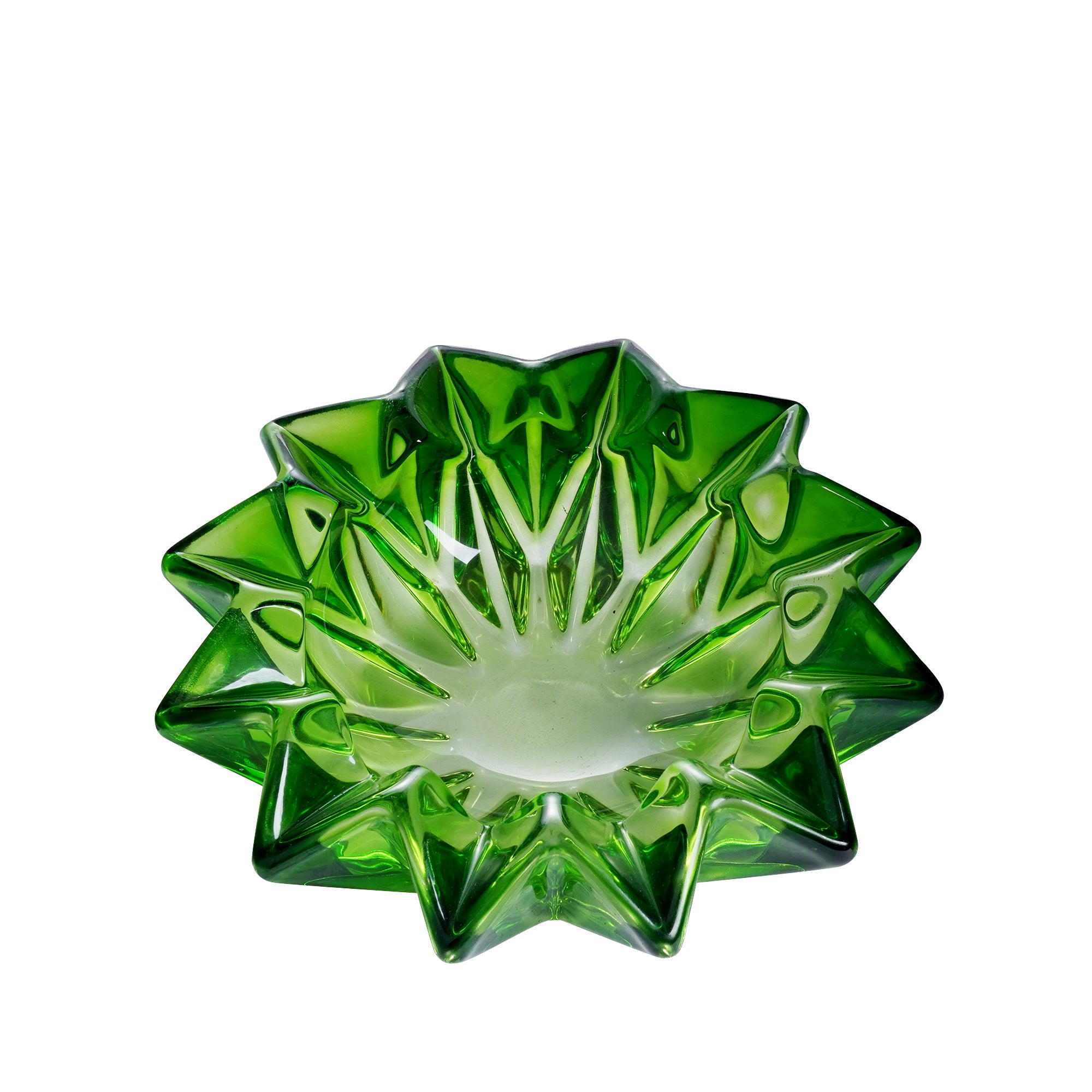 Green Glass Fruit Plate