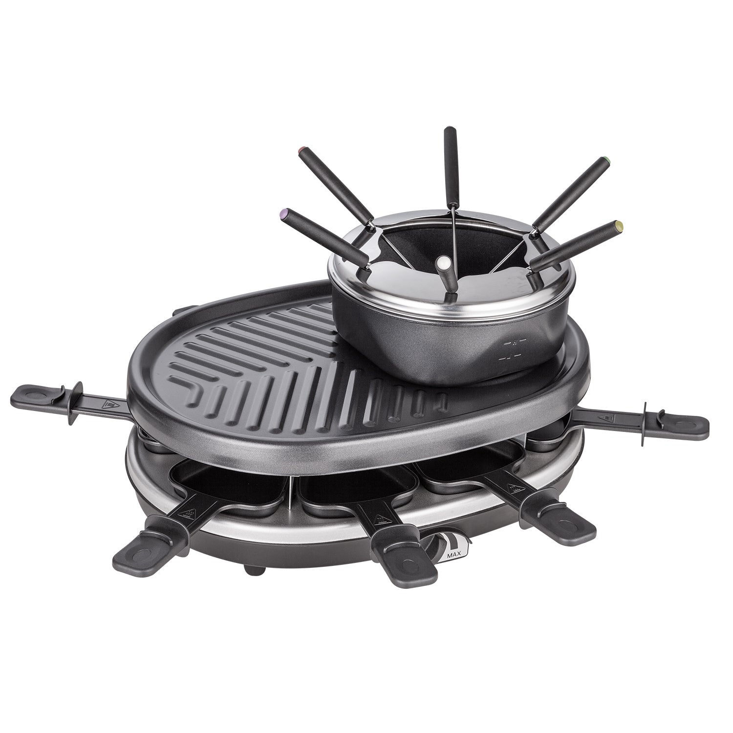 Electric griddle with hot pot