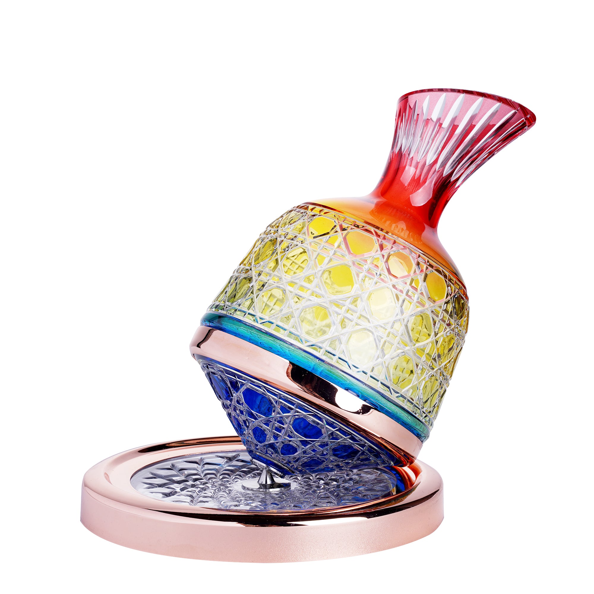 3-Color Glass Decanter  with Tray