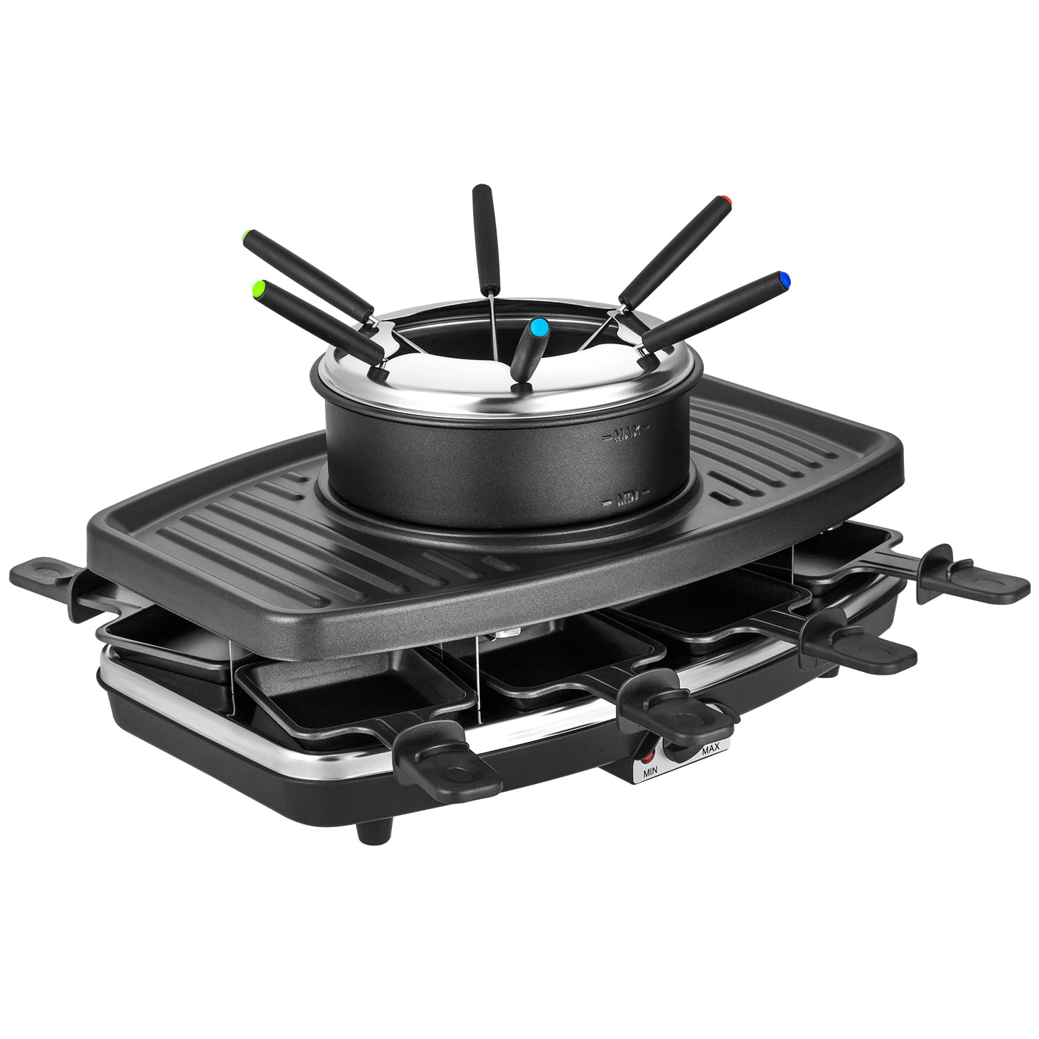 Electric griddle with hot pot