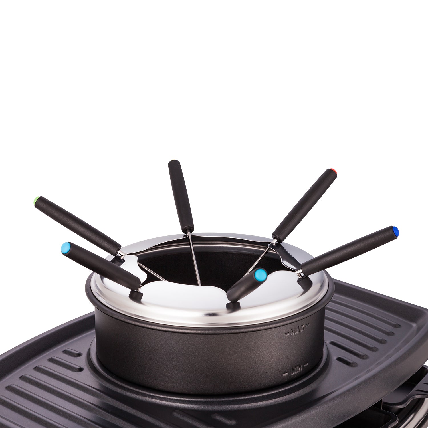Electric griddle with hot pot