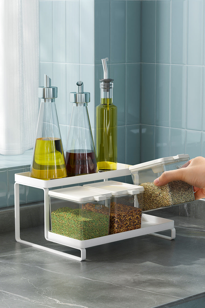 Seasoning storage rack, 6 storage boxes for easy access