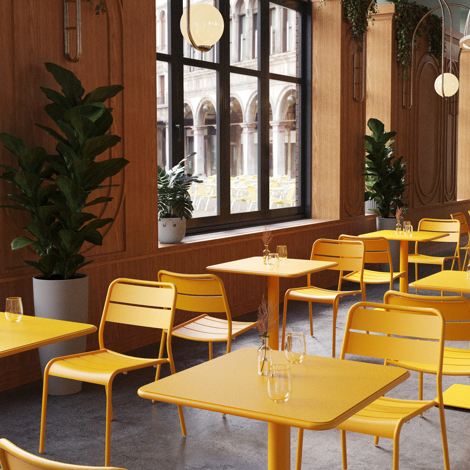 Full alum side chair 525*630*822mm