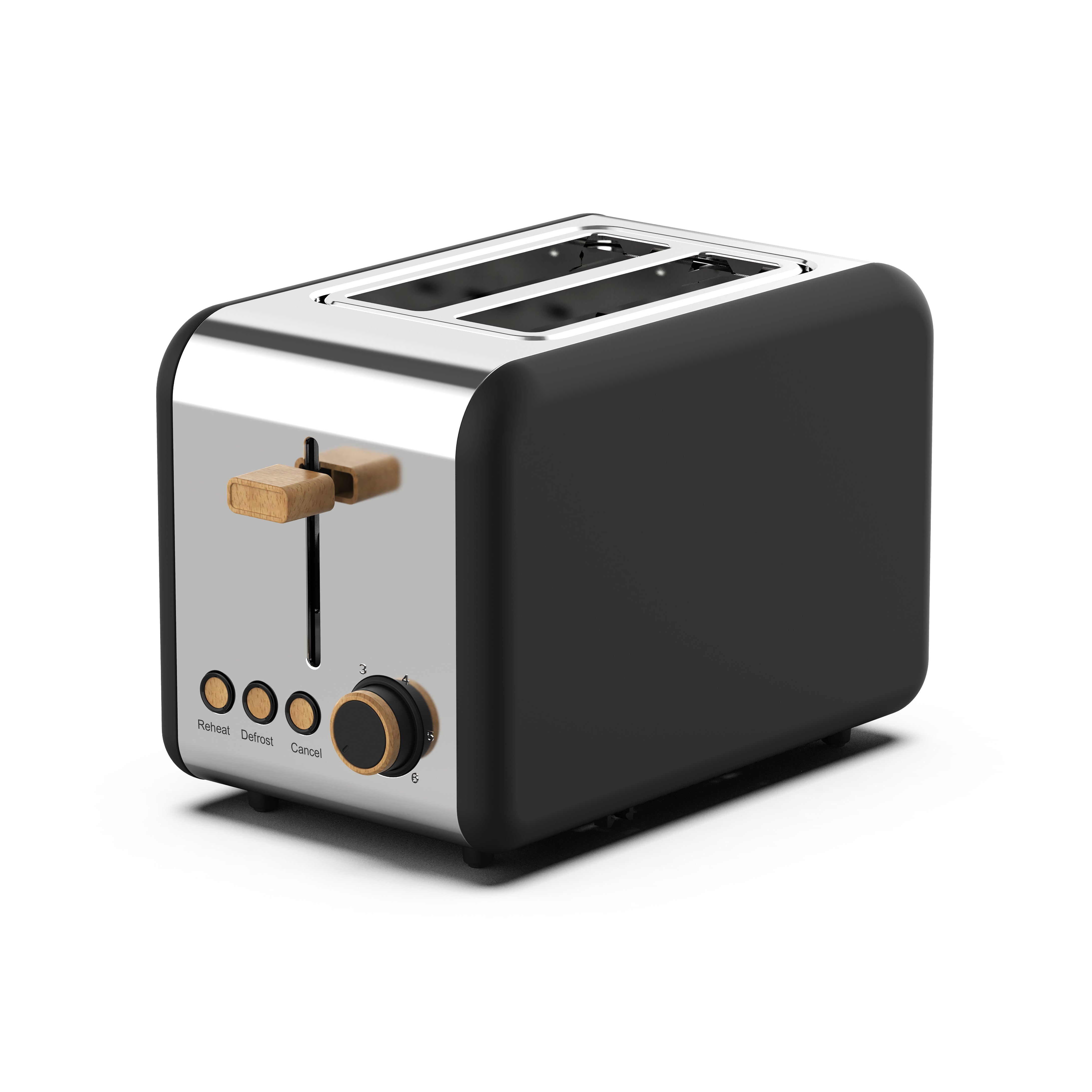2-Slice Toaster, Black and Silver