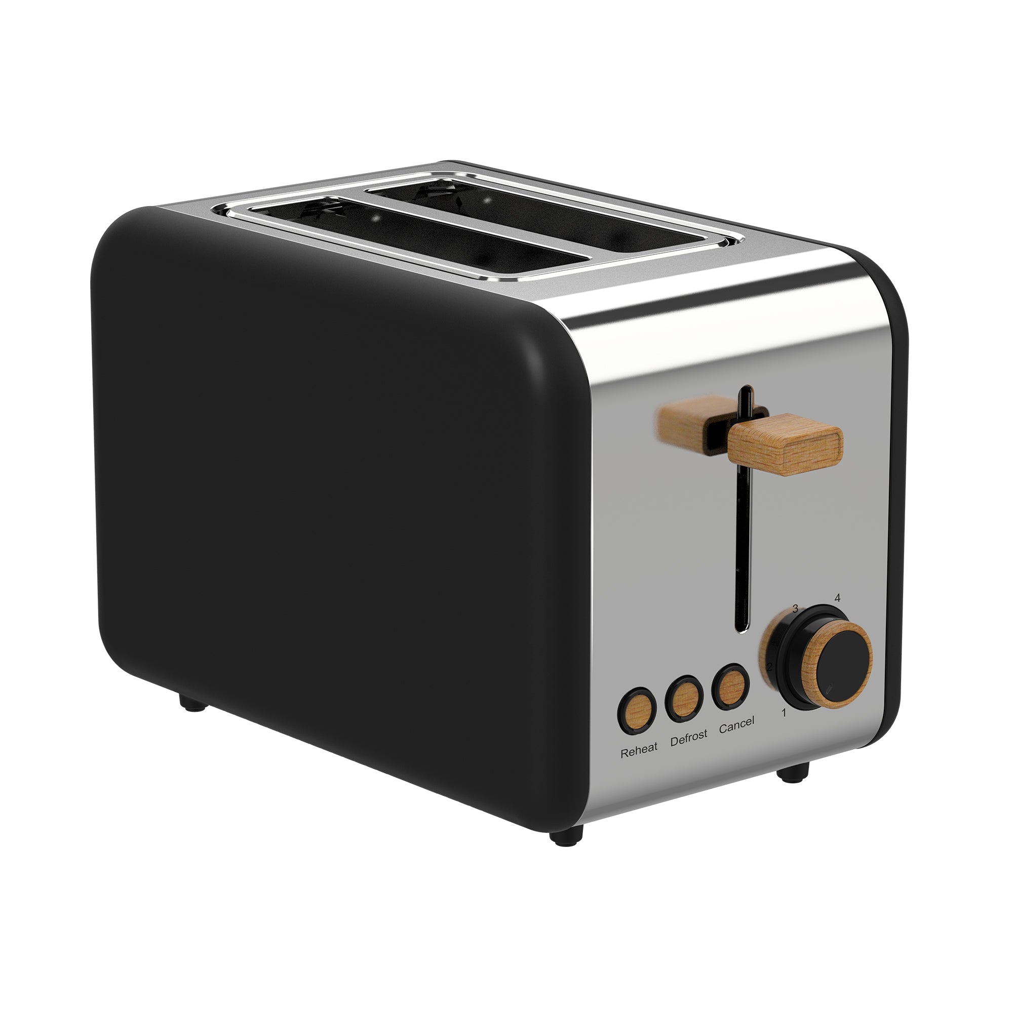 2-Slice Toaster, Black and Silver
