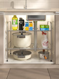 Under Sink 2-Tier Expandable Shelf Organizer Rack /w Screw Pack & Plastic Board