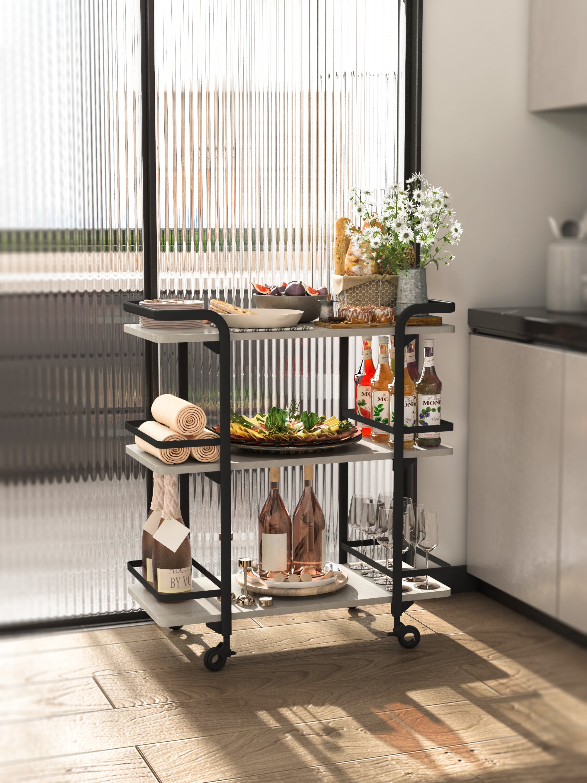 3-Tier Food Cart /w Screw Pack 795*380*905mm