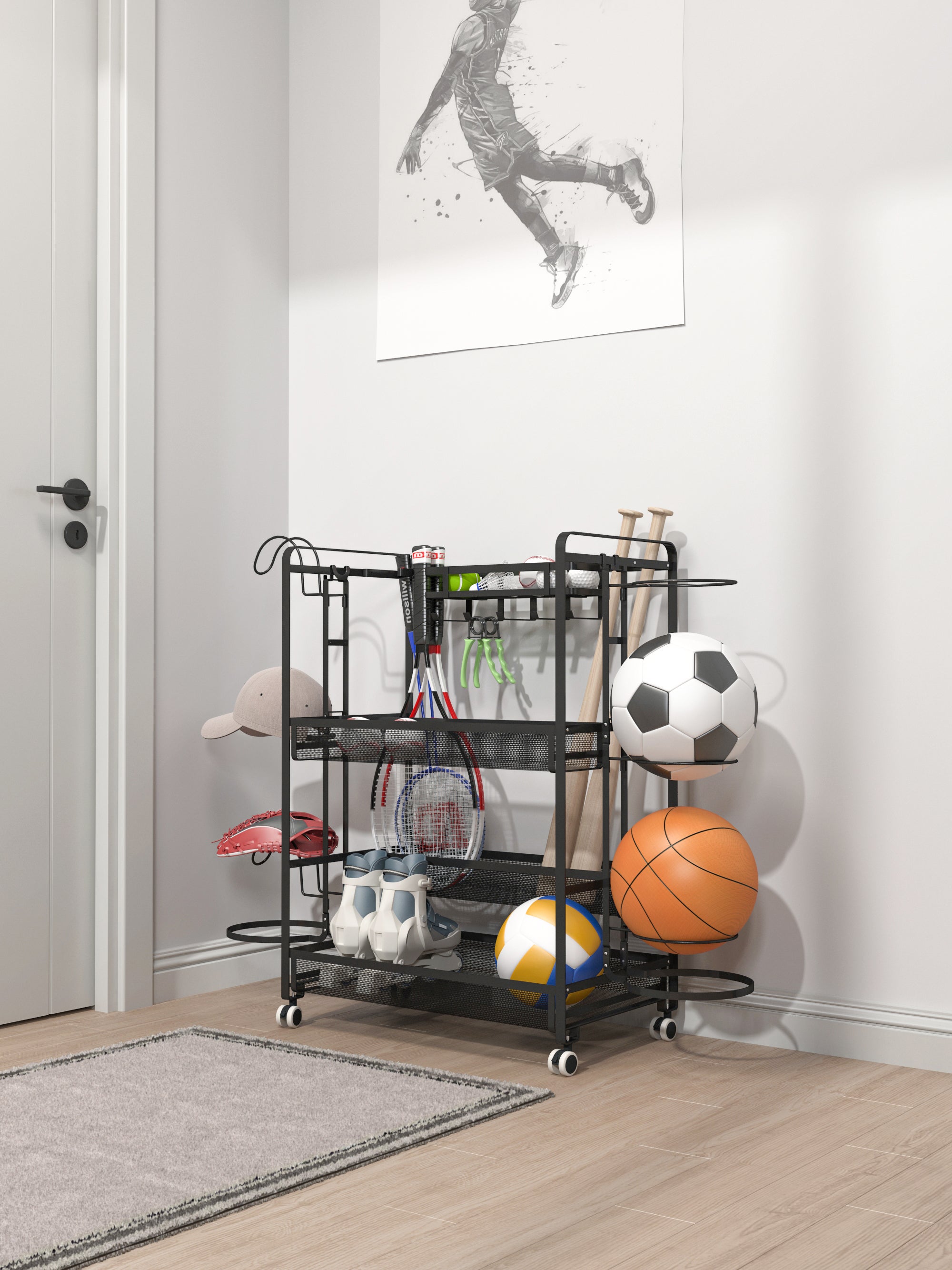 Sports Equipment Organizer /w Screw Pack 1110*360*870mm