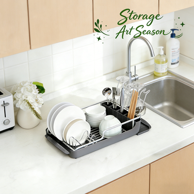 Aluminum Dish Drying Rack /w PP tray