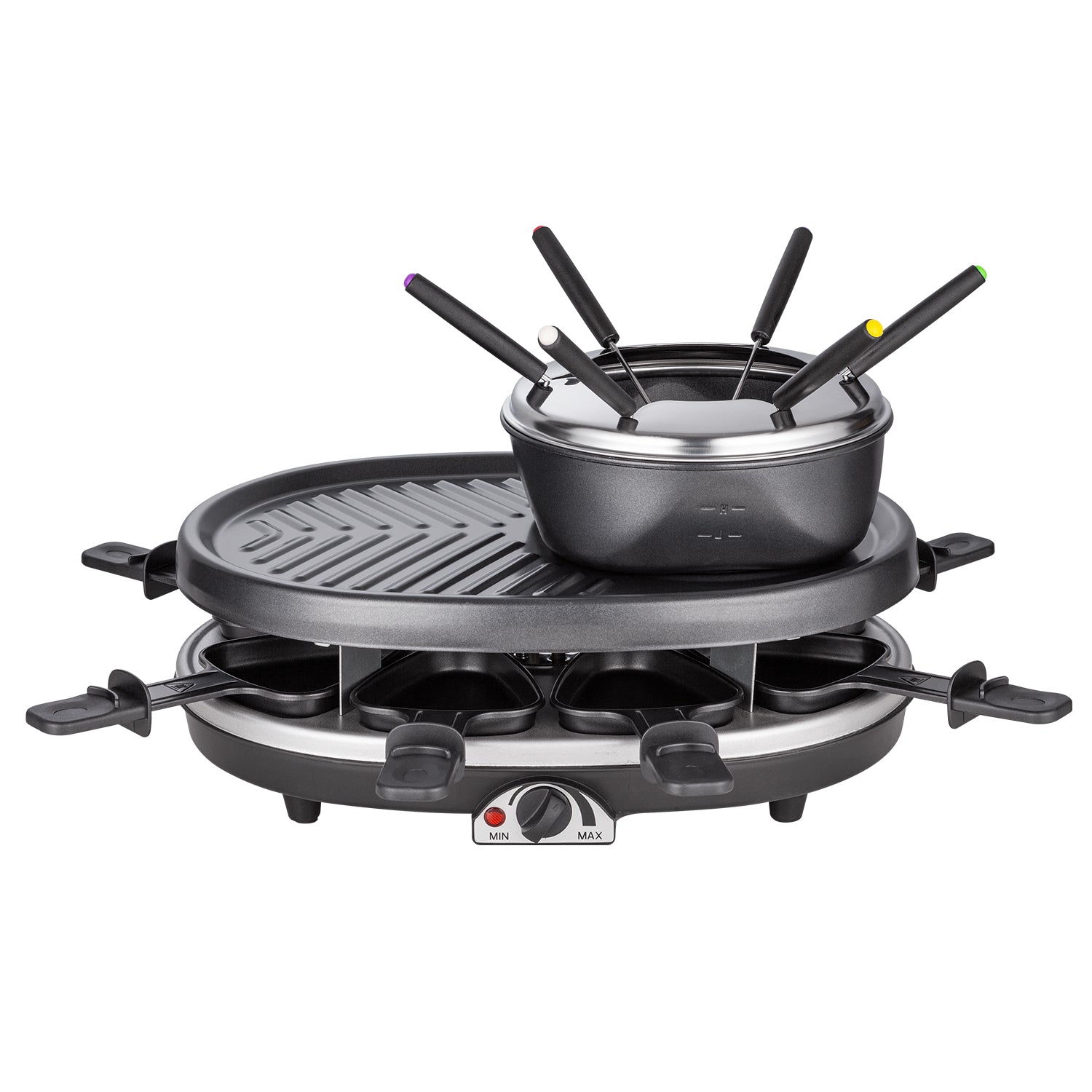 Electric griddle with hot pot