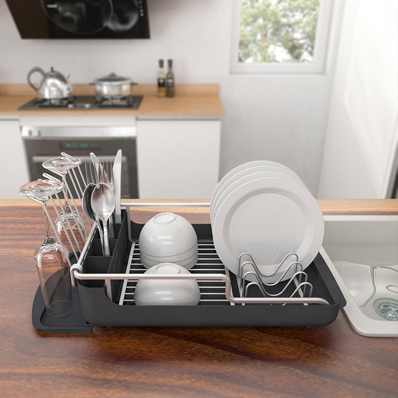 Single layer dish storage rack, can store plates and chopsticks