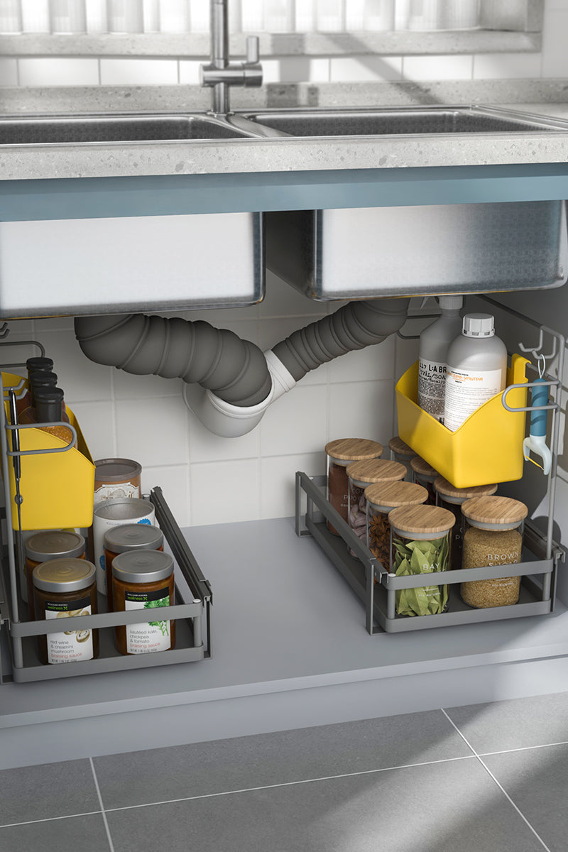 Storage rack under the cabinet, large capacity, can store a variety of kitchen supplies