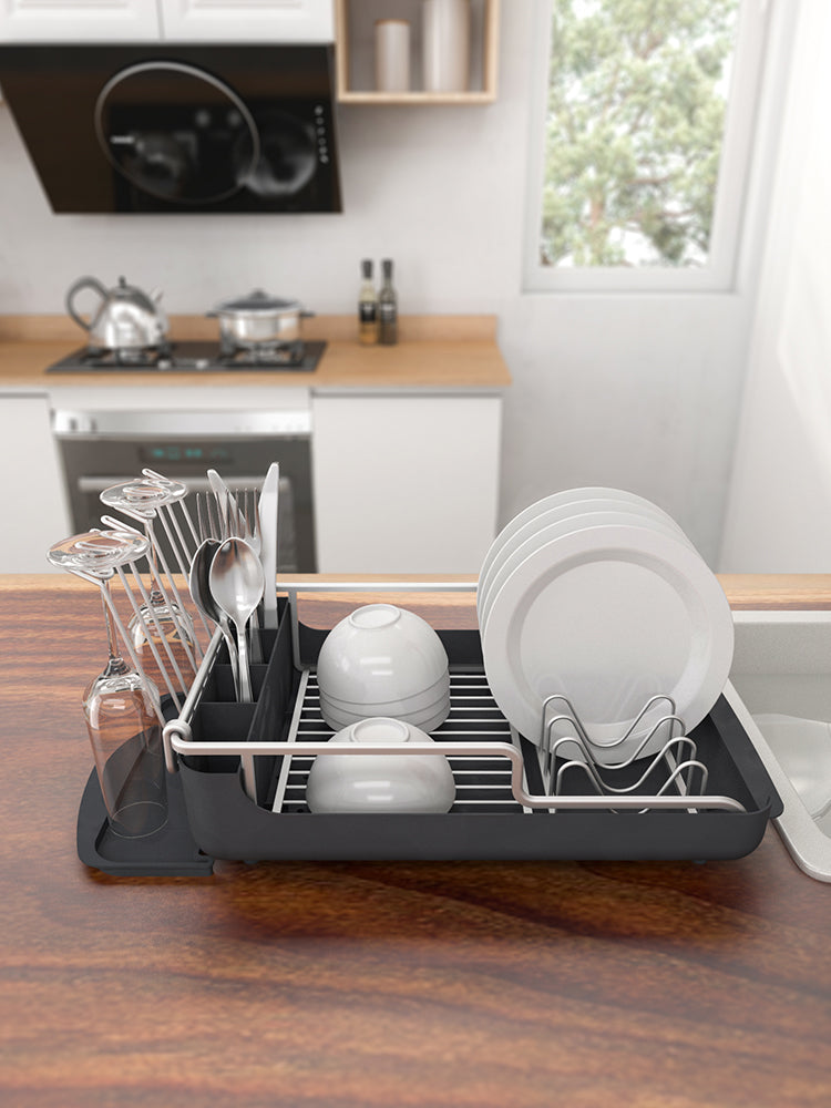 Single layer dish storage rack, can store plates and chopsticks