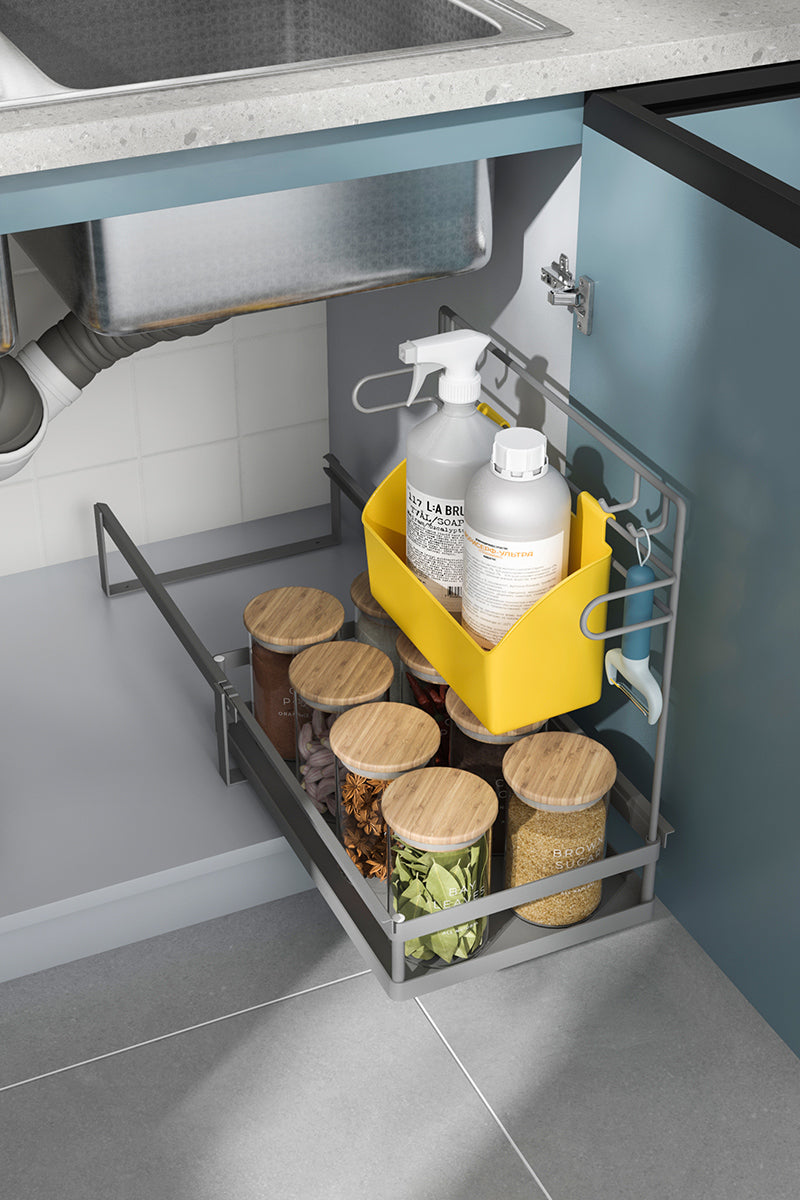 Storage rack under the cabinet, large capacity, can store a variety of kitchen supplies