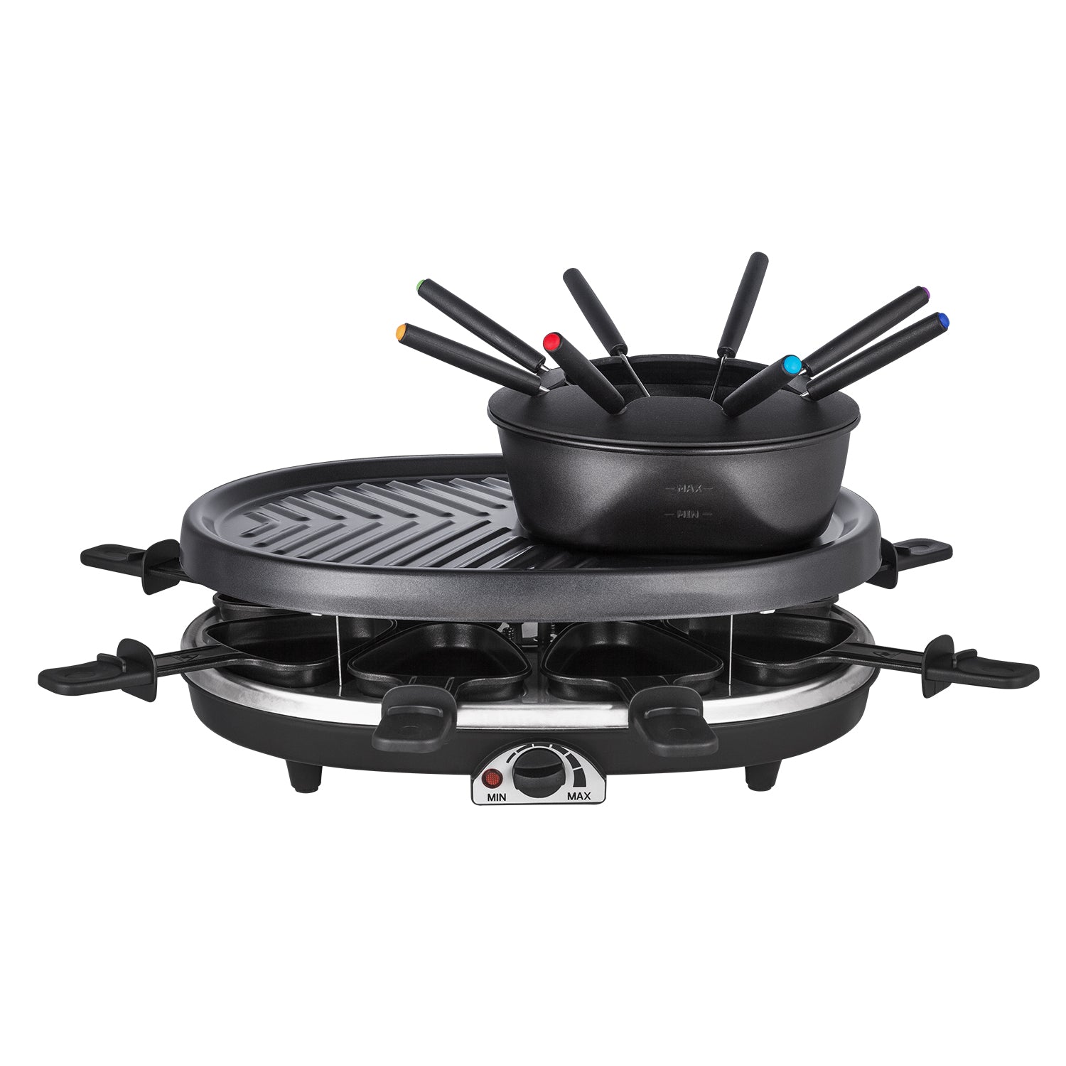 Electric griddle with hot pot