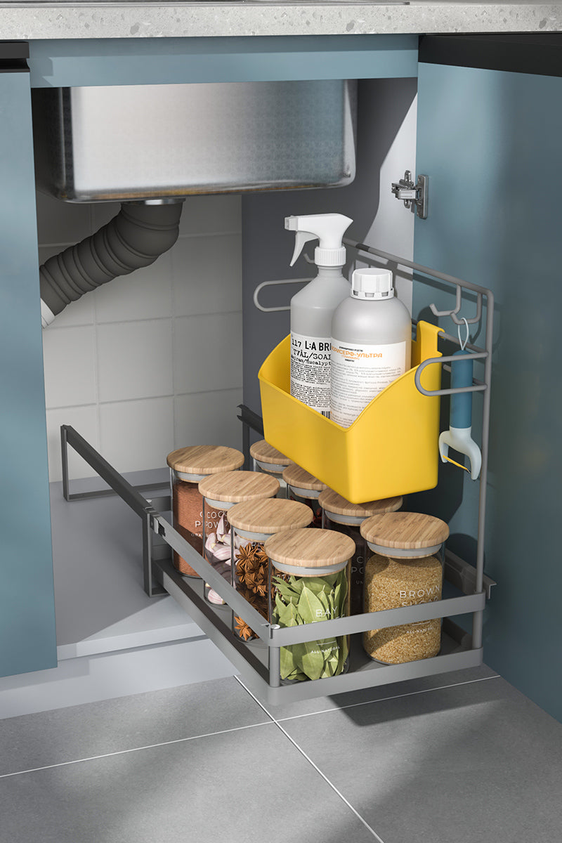 Storage rack under the cabinet, large capacity, can store a variety of kitchen supplies