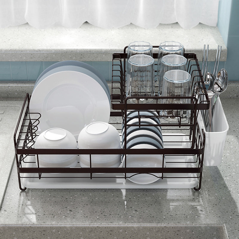 Dish Drying Rack with Drainboard Set, 2 Tier Dish Racks for Kitchen Counter