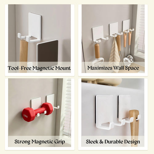 Magnetic Hooks | Tool-Free Wall Storage Solution