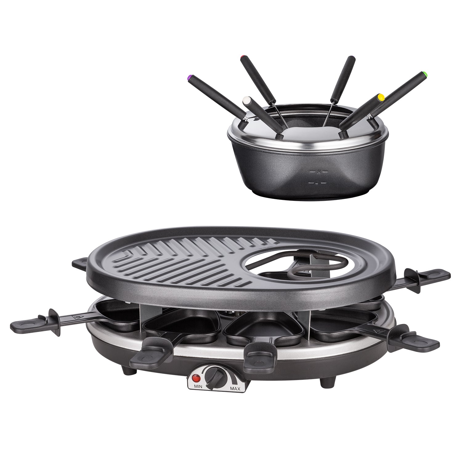 Electric griddle with hot pot