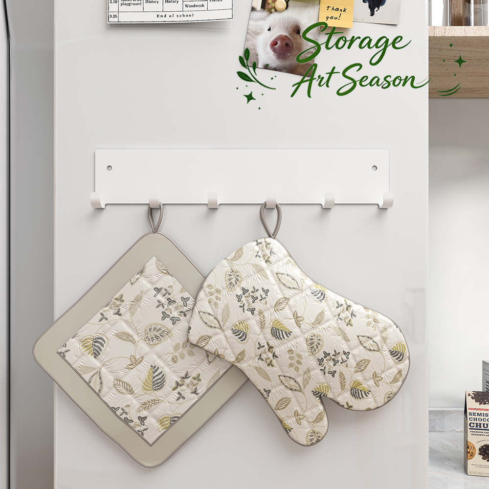 Magnetic Hook Rack | Tool-Free Space-Saving Storage Organizer