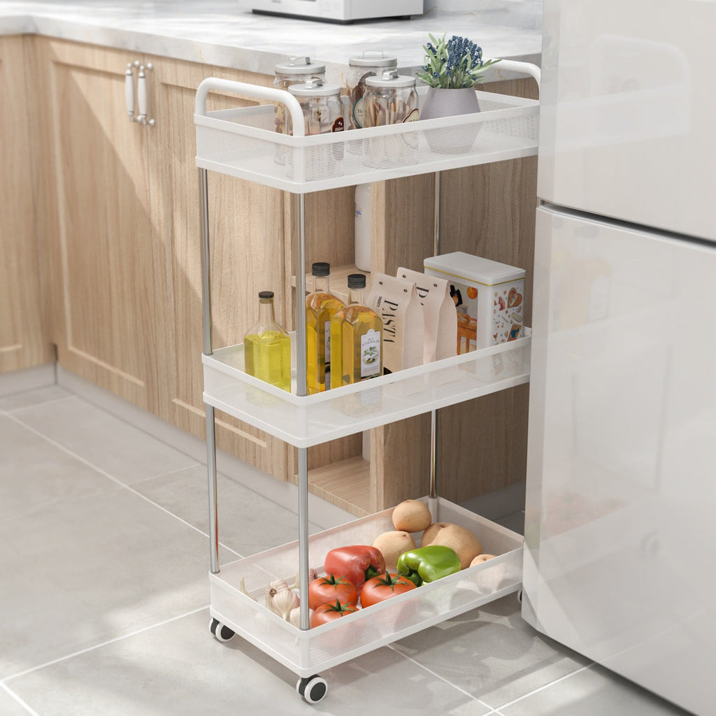 3-Tier Rolling Storage Cart 432*229*797mm