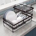 Double-Layer Dish Drying Rack /w PP tray & cutlery holder