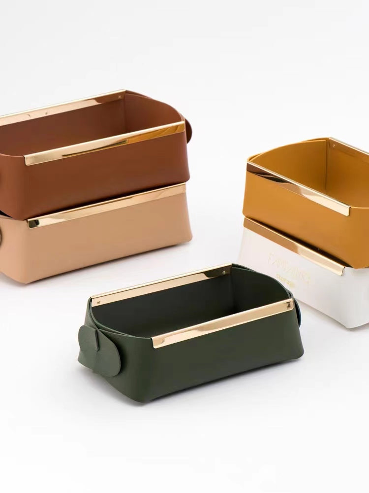 PU Storage Box with metal handle