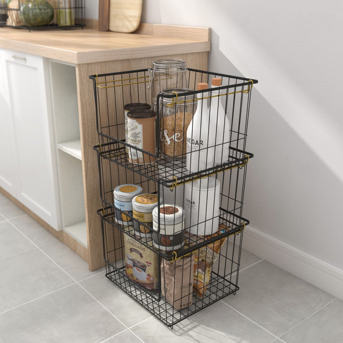 Stackable Basket Set of 3 409*362*750mm