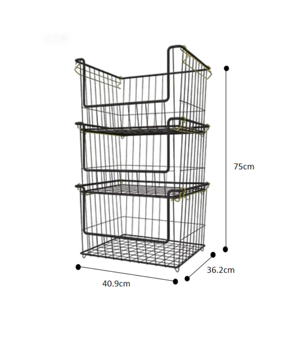 Stackable Basket Set of 3 409*362*750mm