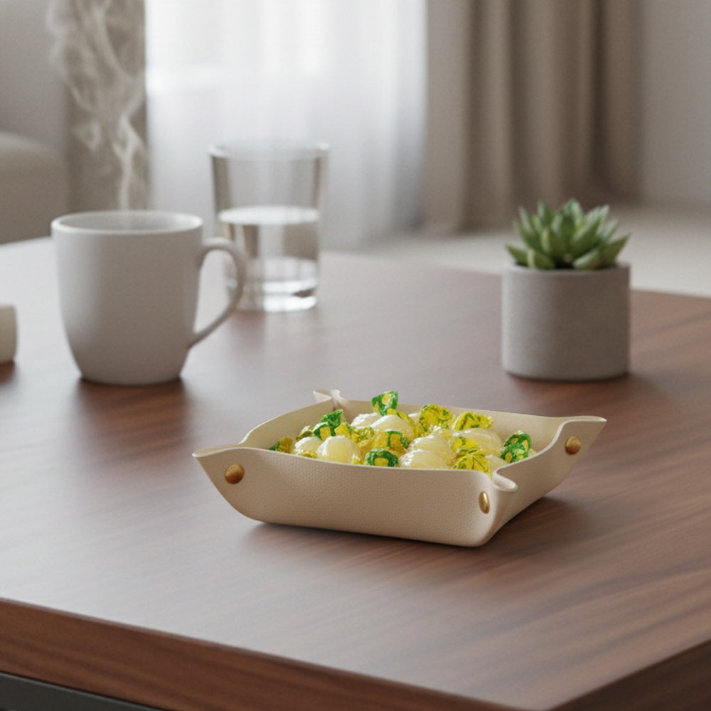 PU Leather Valet Tray Set of 3 160*160*40mm