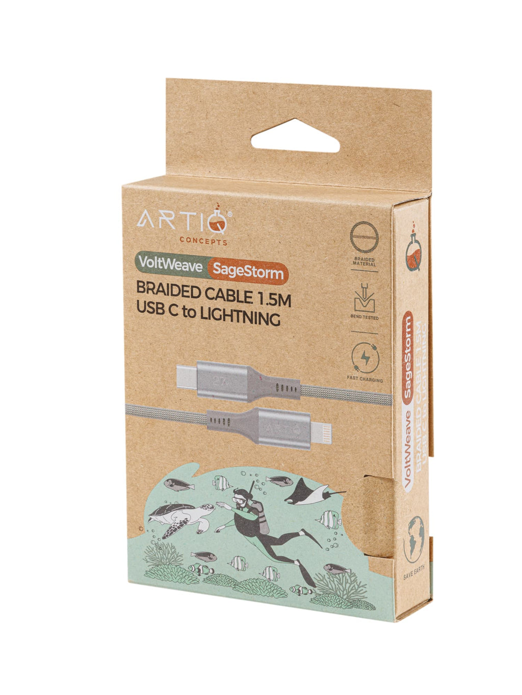 VoltWeave-SageStorm USB C to Lighting 1.5m