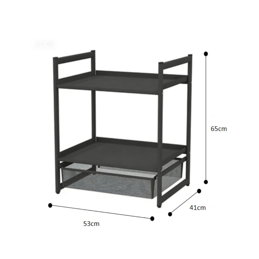 Kitchen Countertop Organizer Shelves /w Pull-Out Basket
