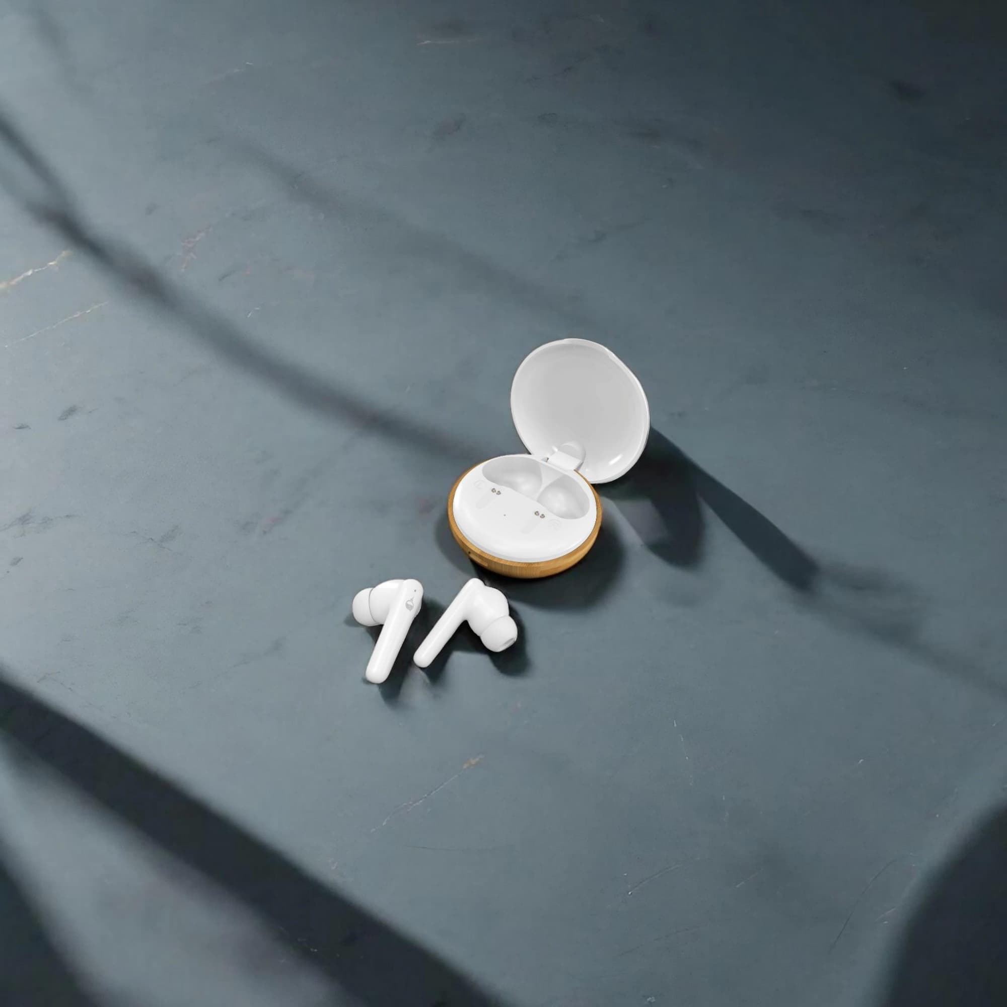 Bamboo Tunes- Eggshell Shock Earbuds