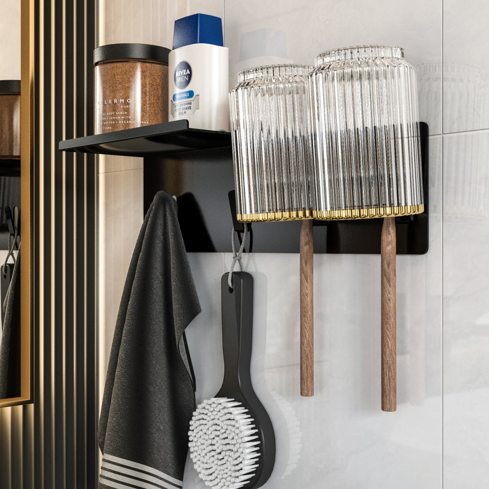 Toothbrush Holders /w Nail-free Adhesive & PP Cups 50*120*100mm