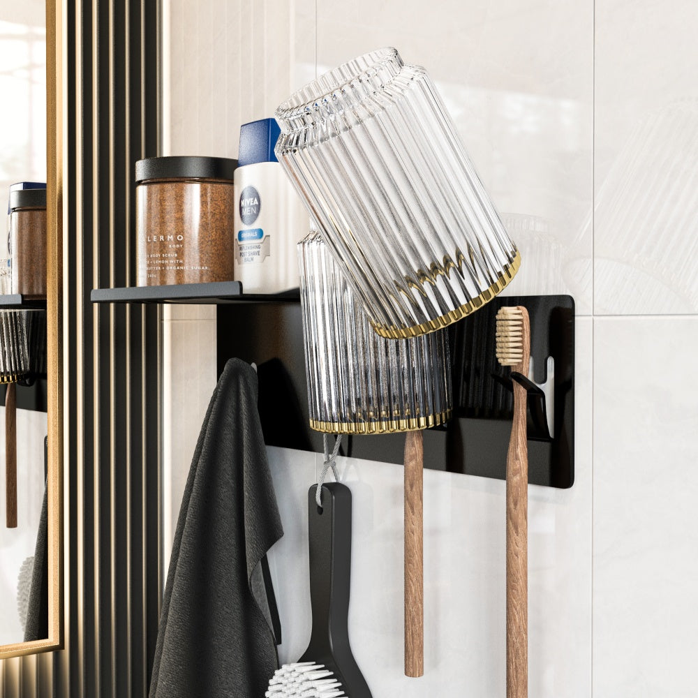 Toothbrush Holders /w Nail-free Adhesive & PP Cups 50*120*100mm