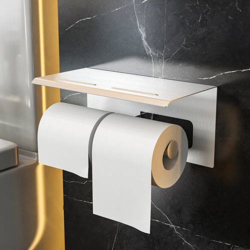 Double Toilet Paper Holder /w Nail-free Adhesive 225*110*110mm