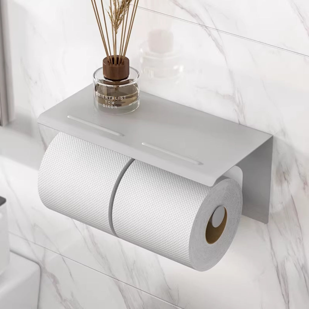 Double Toilet Paper Holder /w Nail-free Adhesive 225*110*110mm