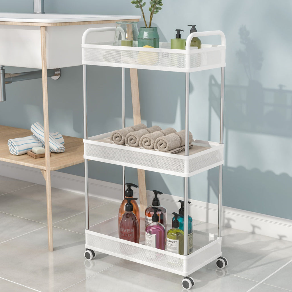 3-Tier Rolling Storage Cart 432*229*797mm