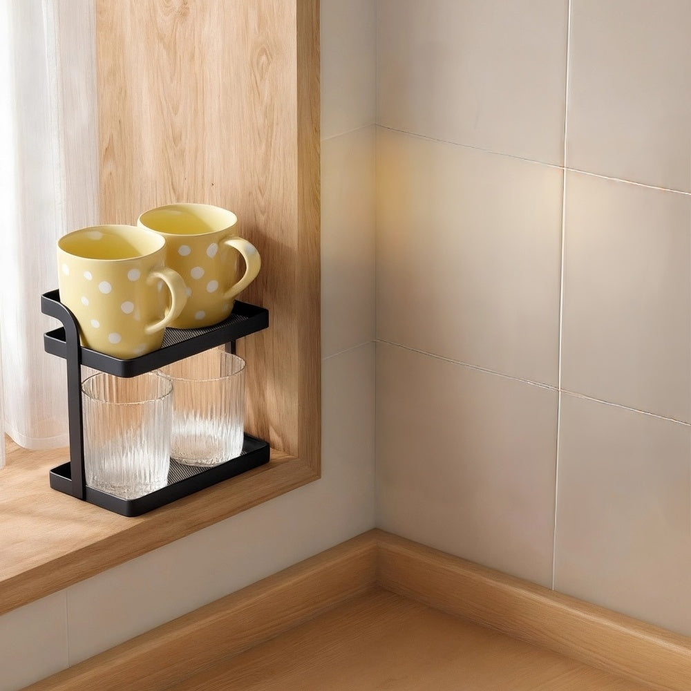 Desktop & Wall-Mounted  Rack /w Nail-free Slot/Adhesive 184*108*180mm