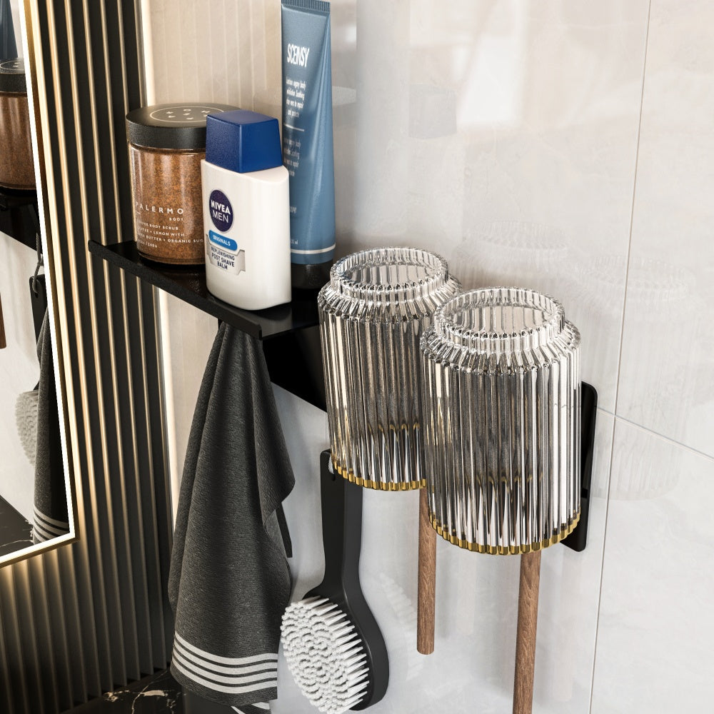 Toothbrush Holders /w Nail-free Adhesive & PP Cups 50*120*100mm