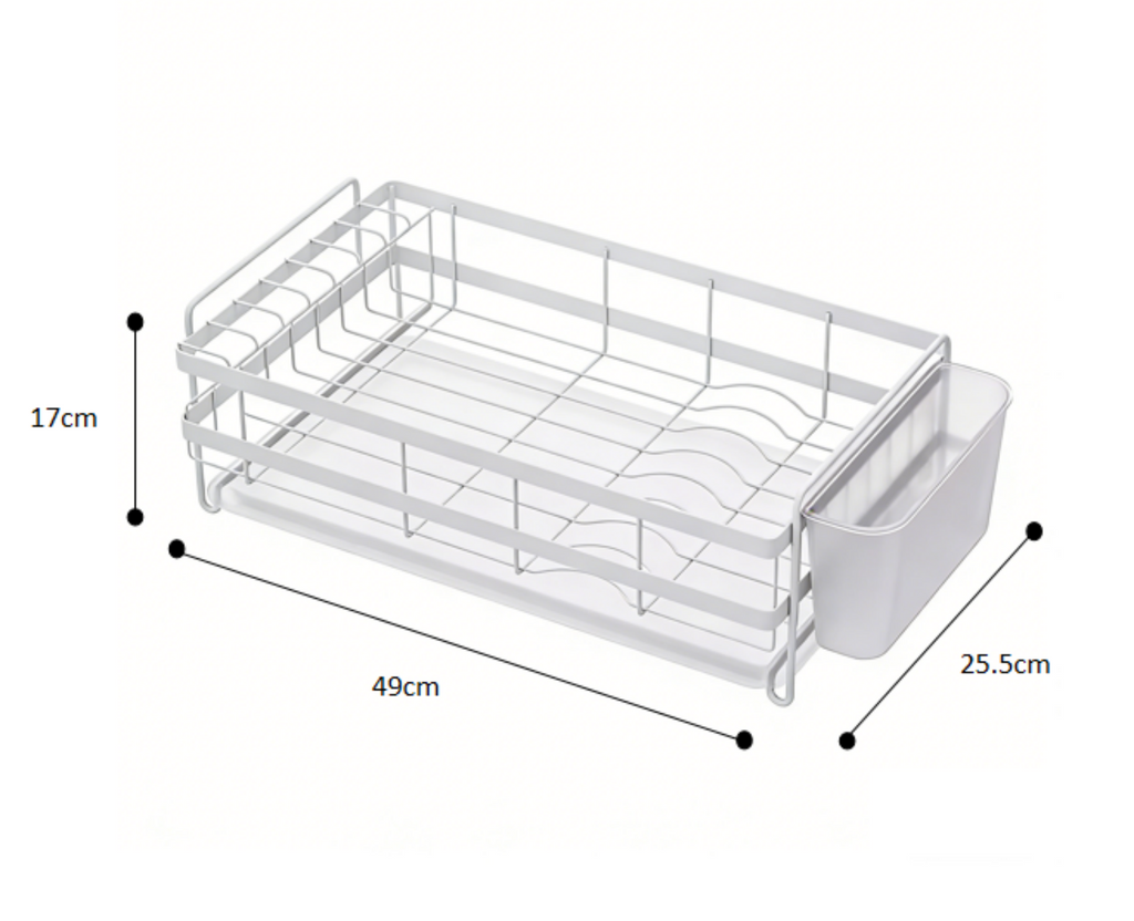 Dish Drying Rack /w PP tray & cutlery holder
