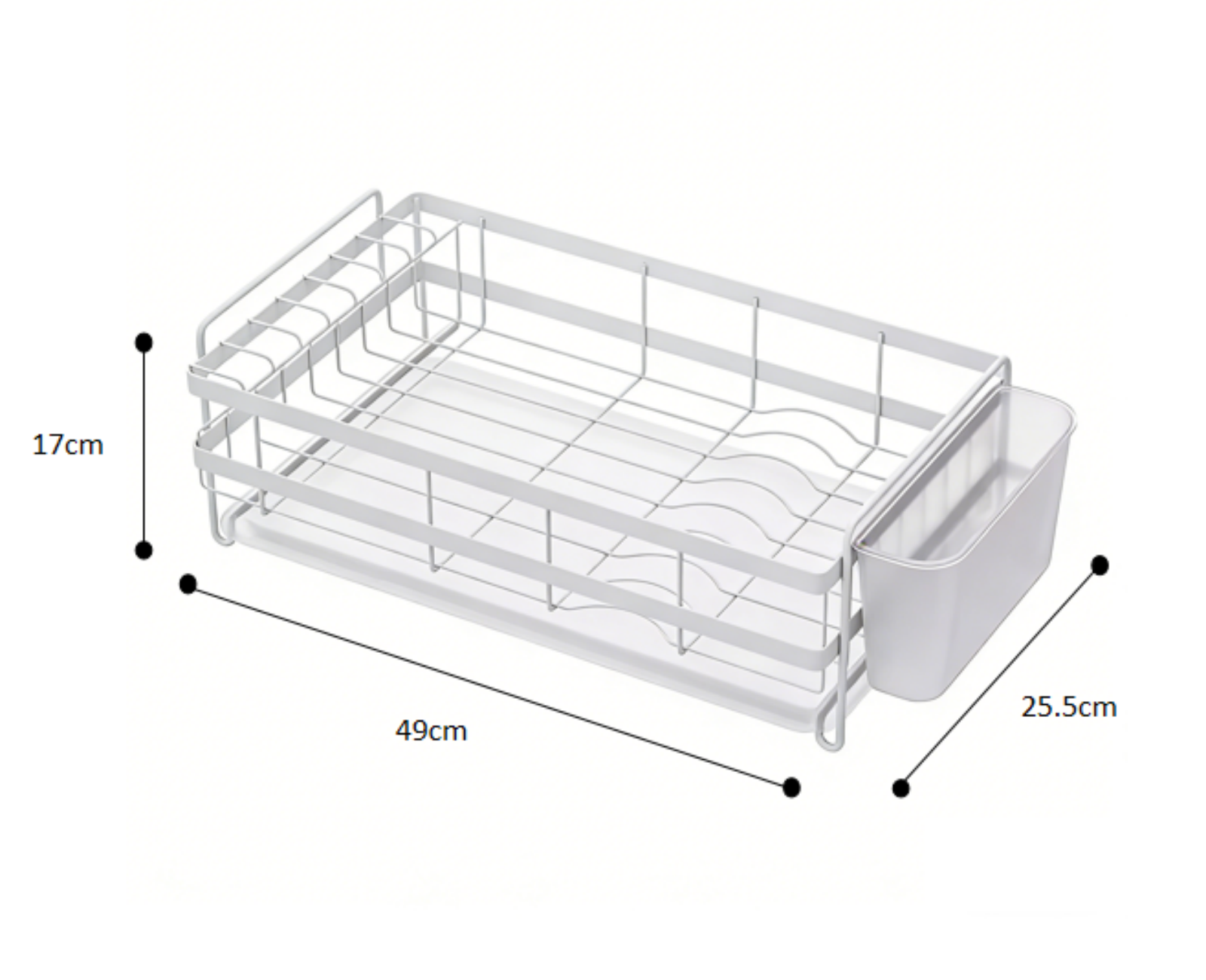 Dish Drying Rack /w PP tray & cutlery holder