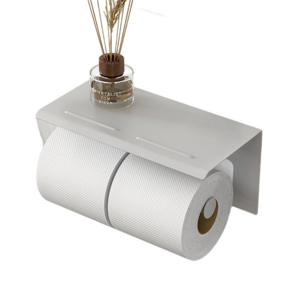 Double Toilet Paper Holder /w Nail-free Adhesive 225*110*110mm