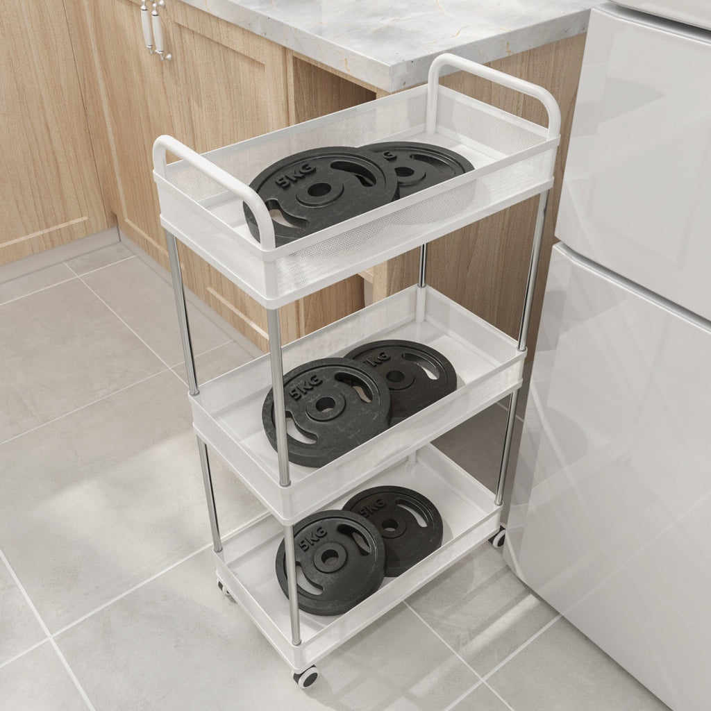 3-Tier Rolling Storage Cart 432*229*797mm
