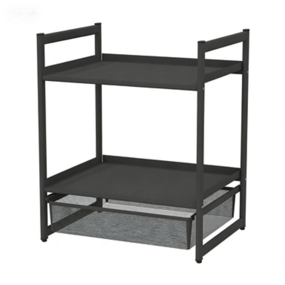Kitchen Countertop Organizer Shelves /w Pull-Out Basket